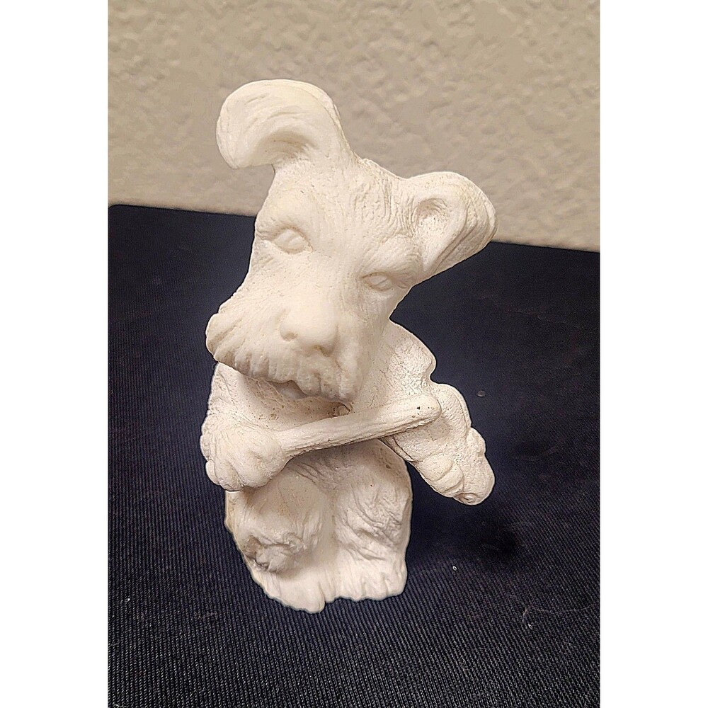 Vintage CHALKWARE LOT Dog Figurine SCOTTIE Terrier BULLDOG White - Picture 3 of 15